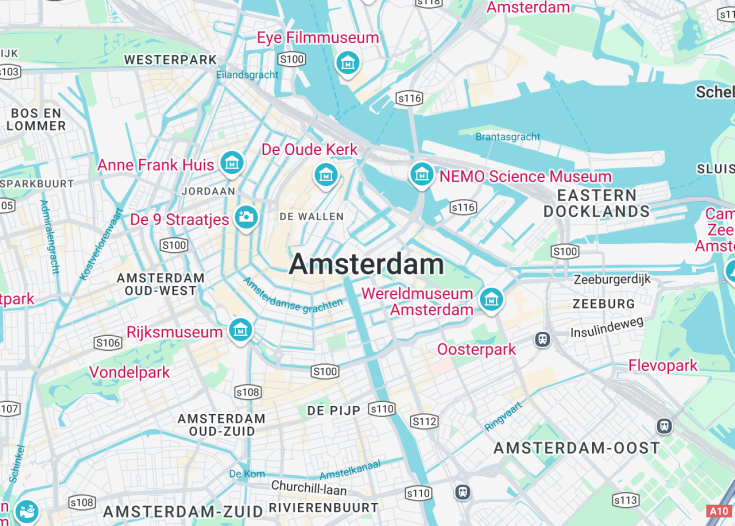 Map of Amsterdam, Netherlands