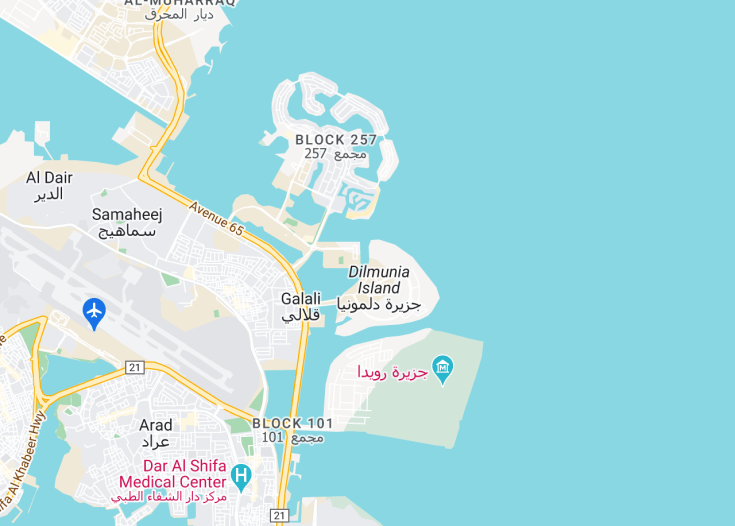 Map of Amwaj Islands, Bahrain