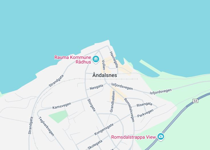 Map of Andalsnes, Norway