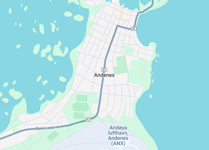 Map of Andenes, Norway