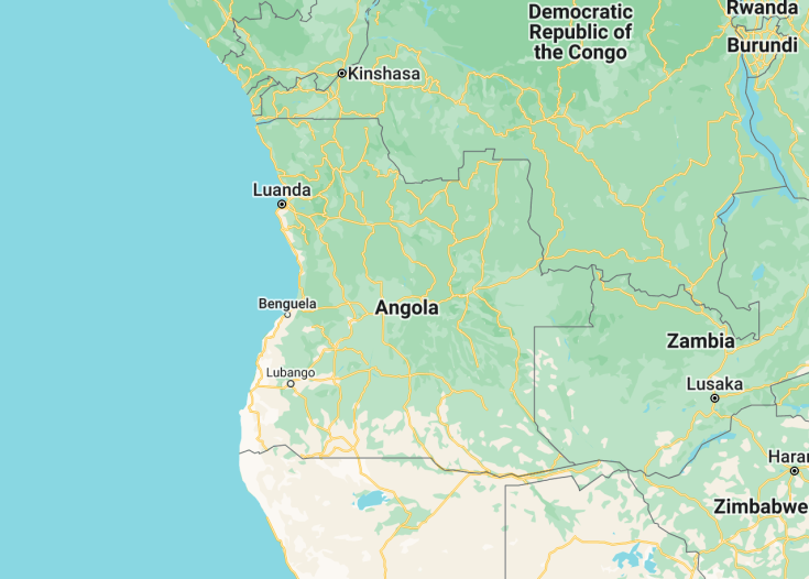 Map of Angola, 