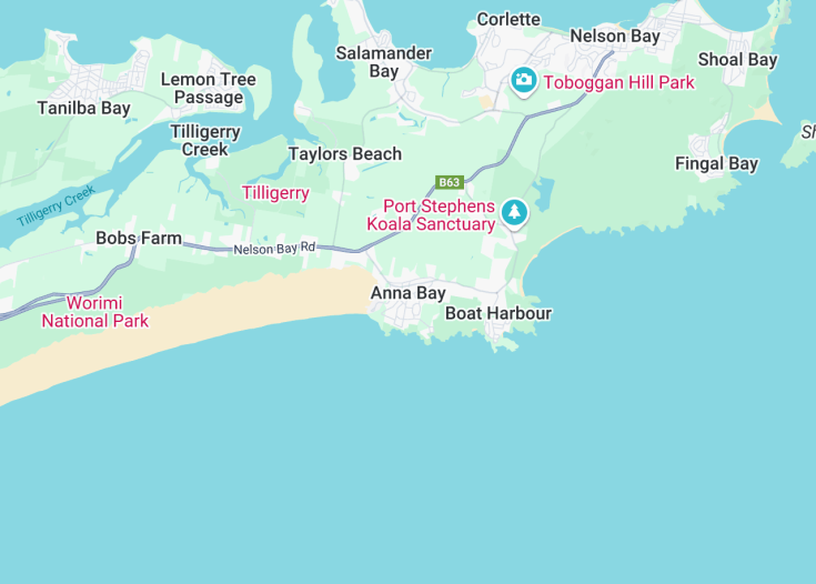 Map of Anna Bay, Australia