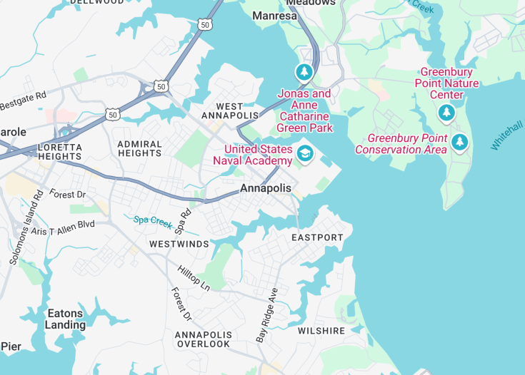 Map of Annapolis, Maryland (USA)