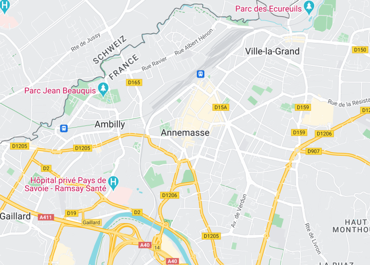 Map of Annemasse, France