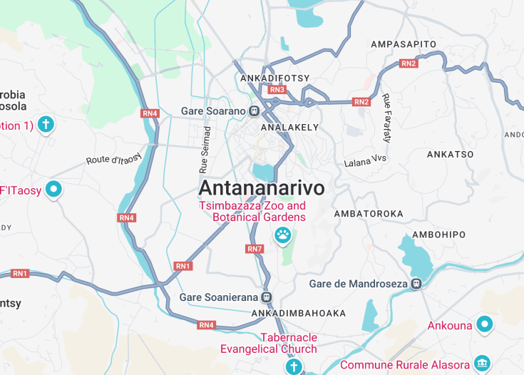 Map of Antananarivo, Madagascar