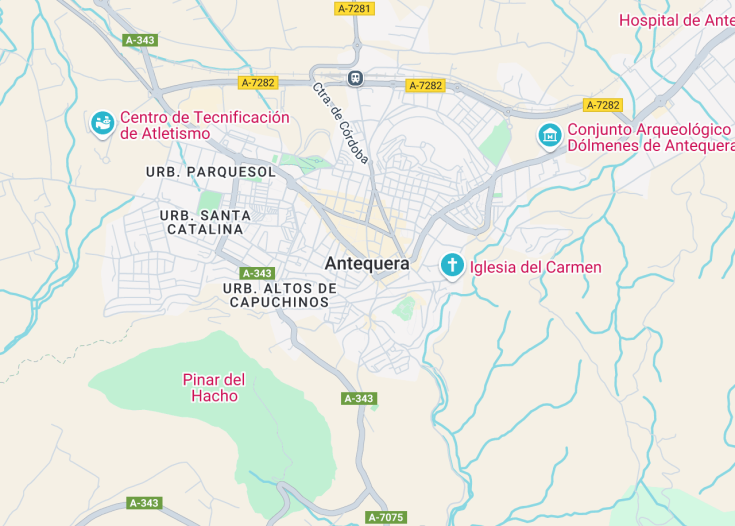 Map of Antequera, Spain