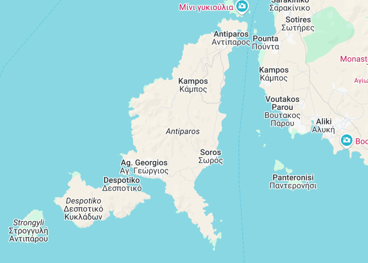 Map of Antiparos, Greece