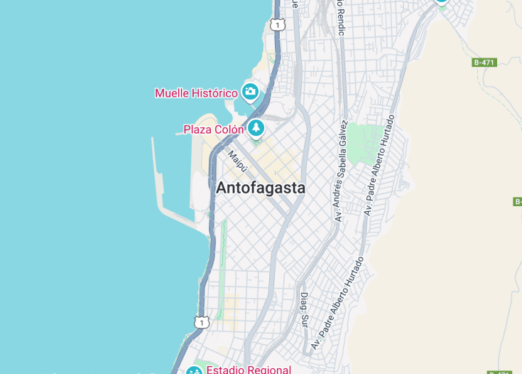 Map of Antofagasta, Chile