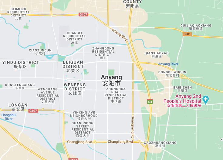 Map of Anyang, China