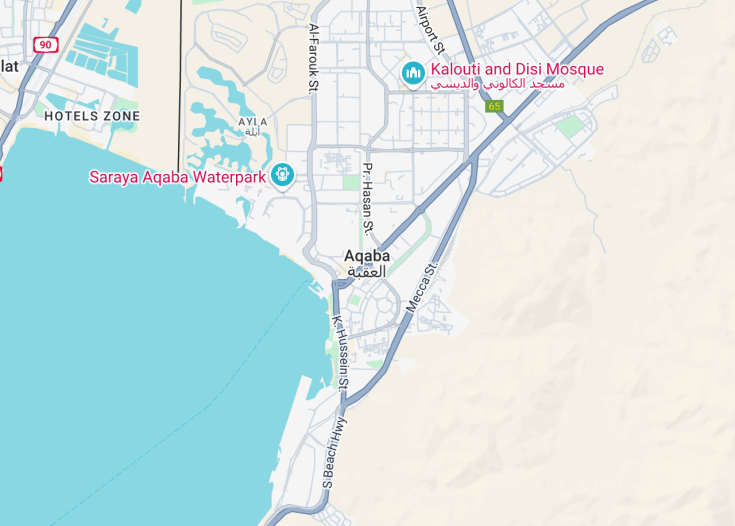 Map of Aqaba, Jordan