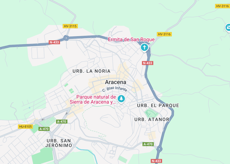 Map of Aracena, Spain