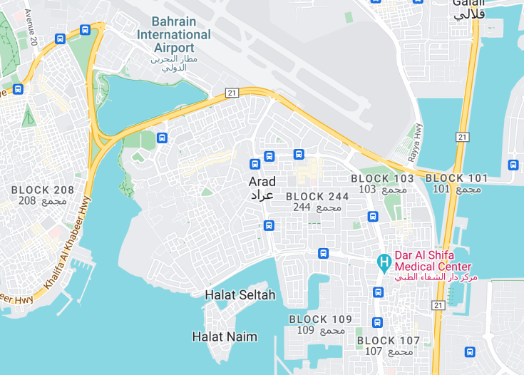 Map of Arad, Bahrain