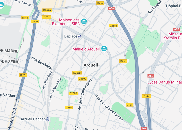 Map of Arcueil, France