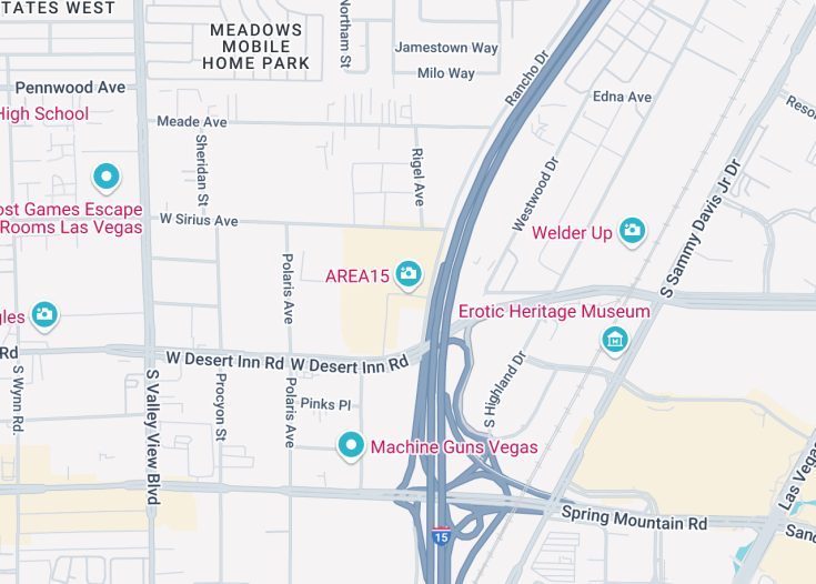 Map of Area15, Las Vegas