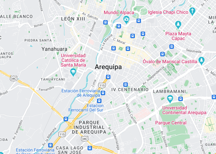 Map of Arequipa, Peru