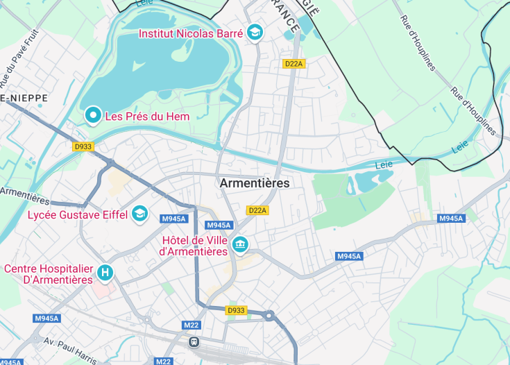 Map of Armentières, France