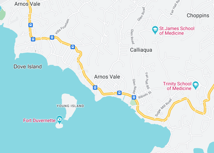 Map of Arnos Vale, Saint Vincent And The Grenadines