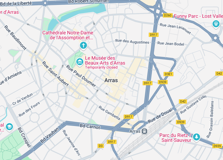 Map of Arras, France