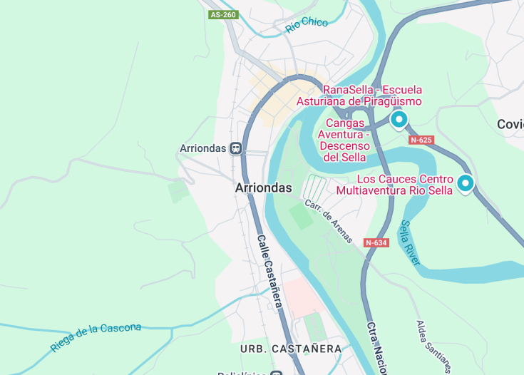 Map of Arriondas, Spain