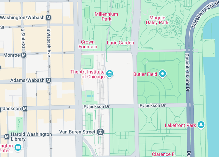 Map of Art Institute of Chicago, Chicago