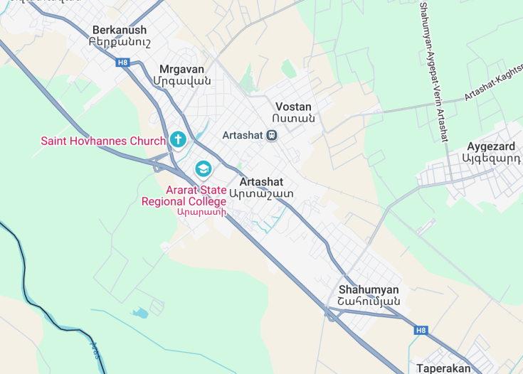 Map of Artashat, Armenia