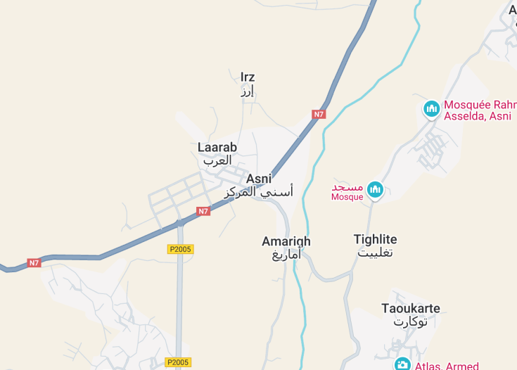 Map of Asni, Morocco