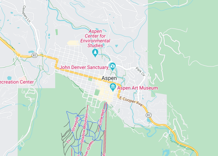 Map of Aspen, Colorado (USA)