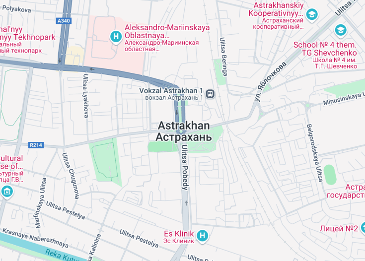 Map of Astrakhan, Russia