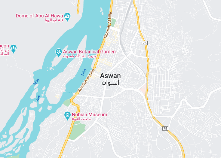 Map of Aswan, Egypt