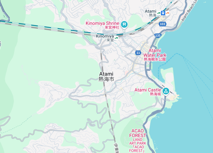 Map of Atami, Japan