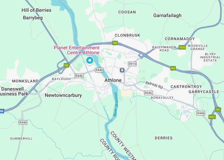 Map of Athlone, Ireland