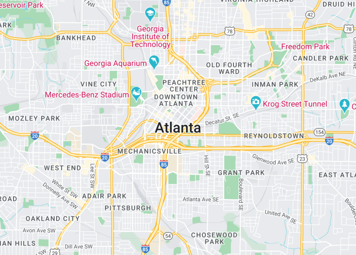 Map of Atlanta, Georgia (USA)