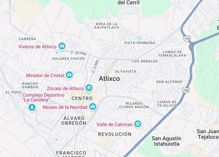 Map of Atlixco, Mexico