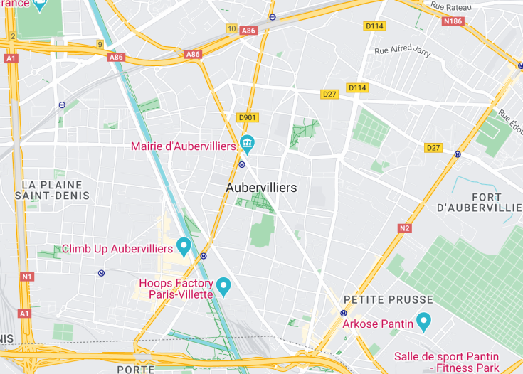 Map of Aubervilliers, France