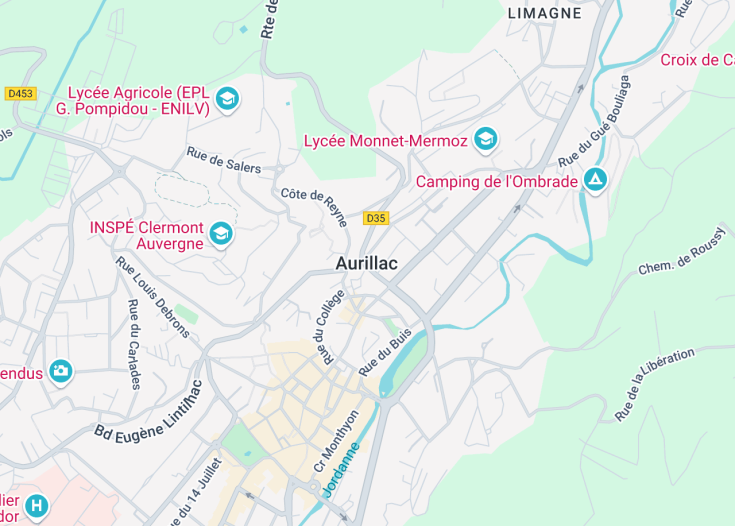 Map of Aurillac, France