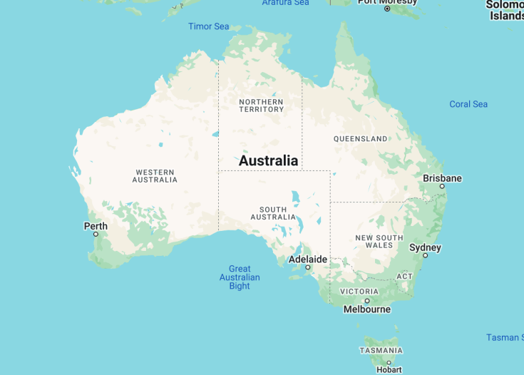 Map of Australia, 