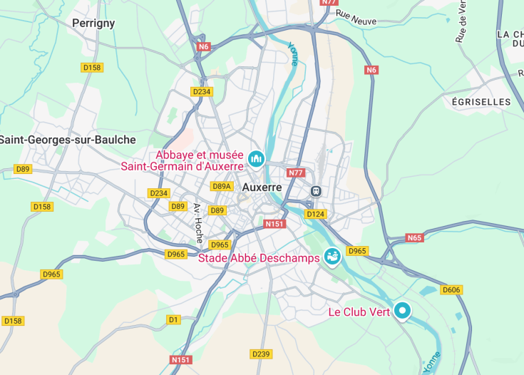 Map of Auxerre, France