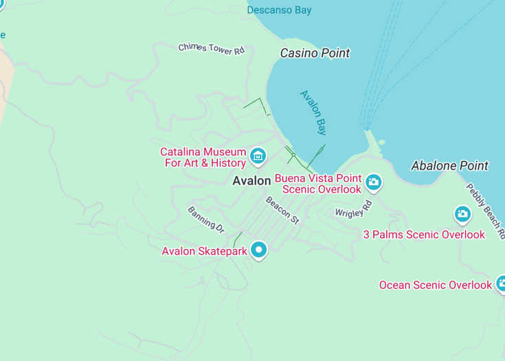 Map of Avalon, California (USA)