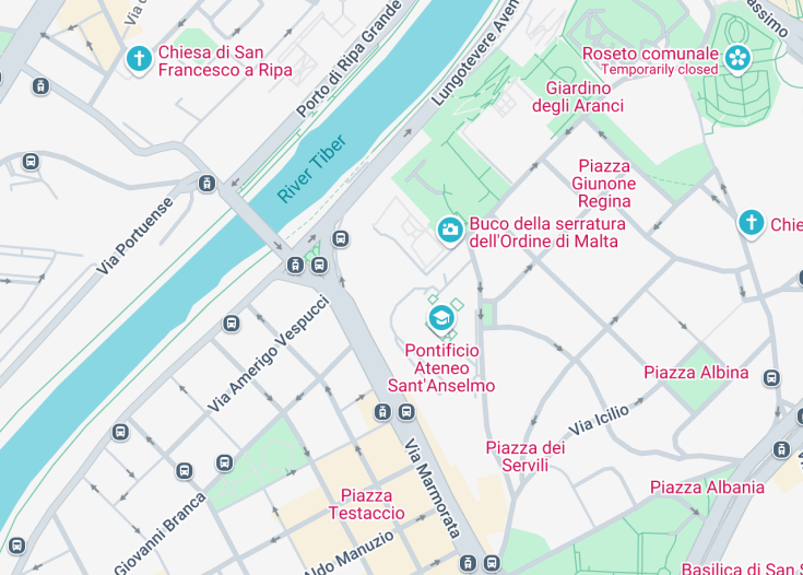 Map of Aventine Hill, Rome