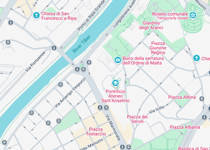 Map of Aventine Keyhole, Rome