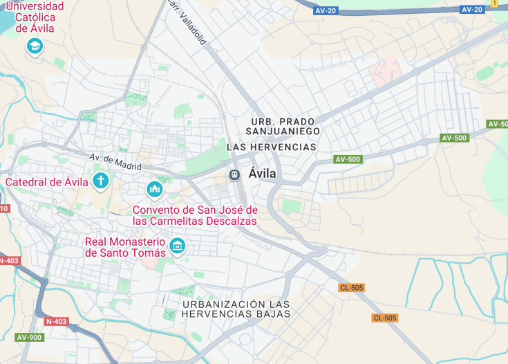 Map of Avila, Spain