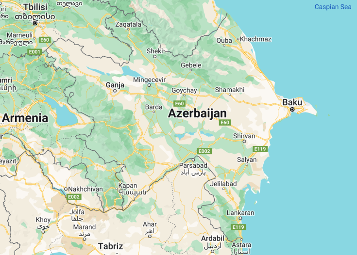 Map of Azerbaijan, 