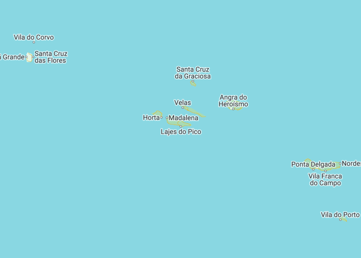 Map of Azores (Portugal), 