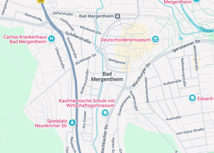 Map of Bad Mergentheim, Germany