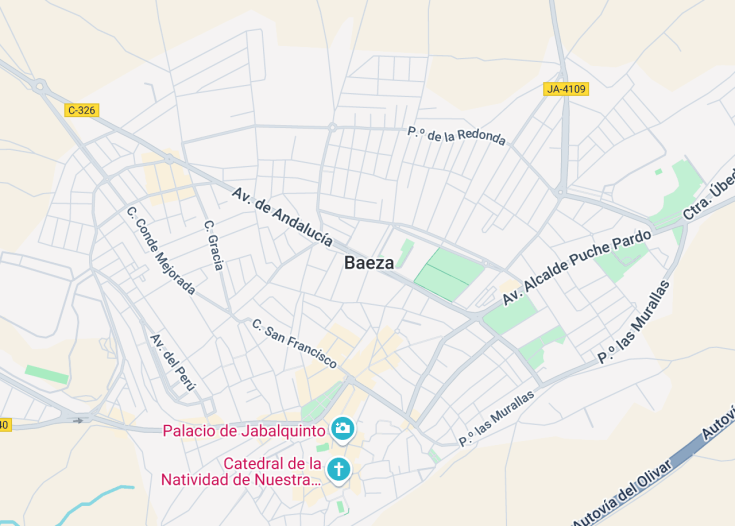 Map of Baeza, Spain