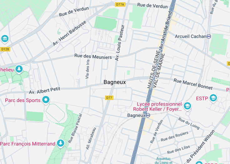 Map of Bagneux (Hauts-de-Seine), France