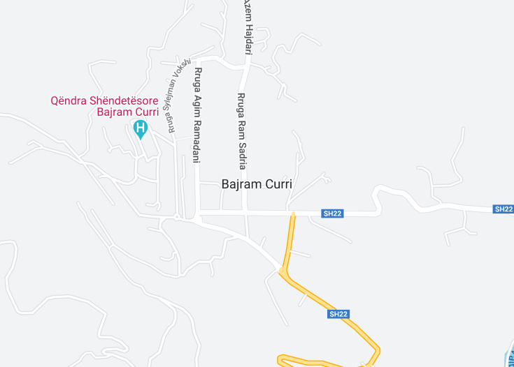 Map of Bajram Curri (Kolgecaj), Albania