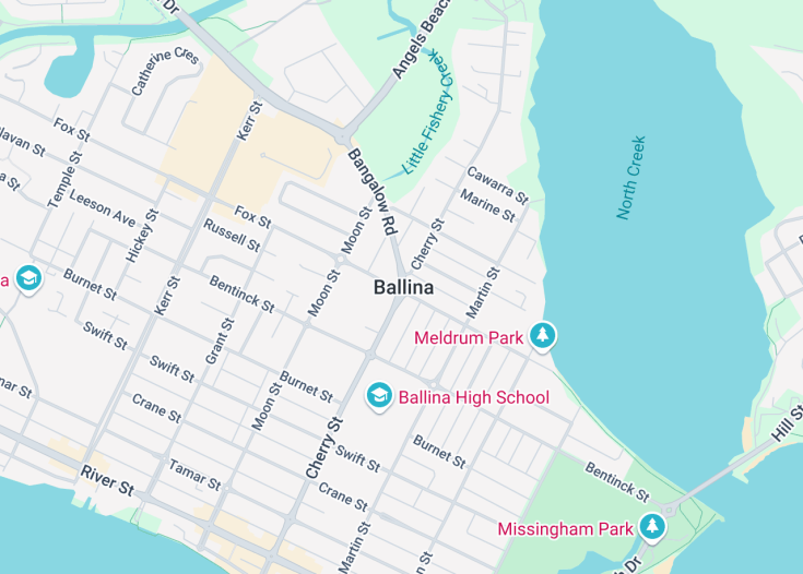 Map of Ballina, Australia