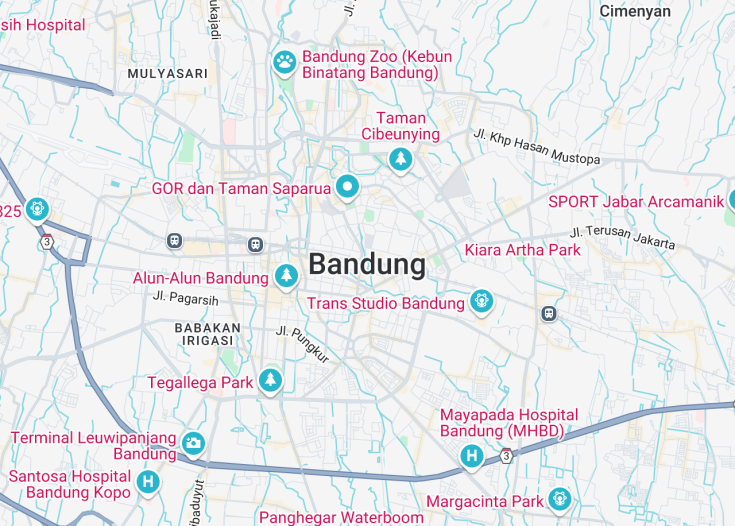 Map of Bandung, Indonesia