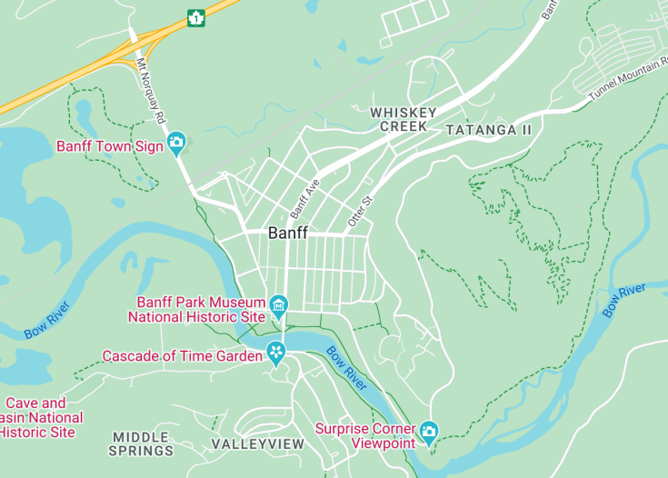 Map of Banff, Canada